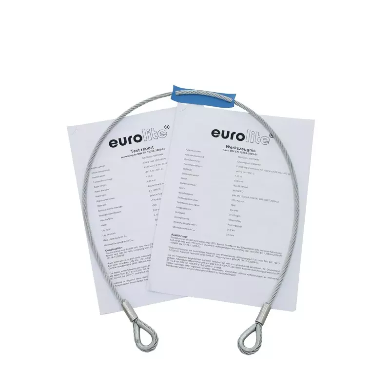 EUROLITE cable de seguridad AG-35FB, 6x1000 mm, hasta 35 kg