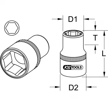 Juego de vasos KS Tools 911.1041 accionamiento de 1 pulgada métrico 5,7 cm de diámetro