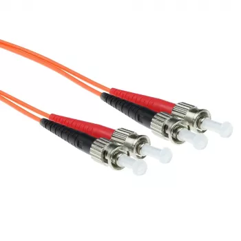 ACT Cable de fibra óptica multimodo 50/125 OM2 LSZH de 1 metro dúplex con conectores ST