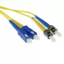 ACT Cable de fibra óptica monomodo 9/125 OS2 LSZH de 1 metro dúplex con conectores SC y ST