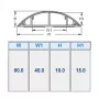 ACT Canaleta redonda de PVC 90 mm, Gris, PVC, V-0, 90 mm