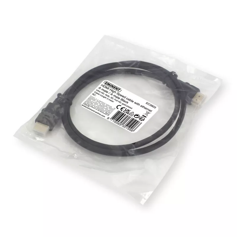 Ewent OEM cable HDMI High Speed con Ethernet, 3 m negro