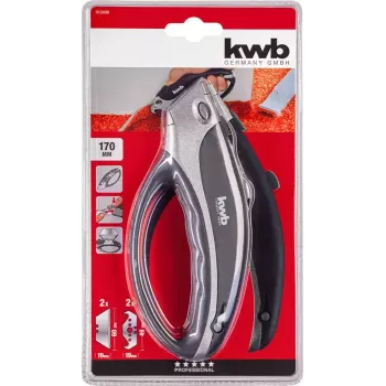 Cúter KWB 013400 negro hoja de afeitar 170 mm de largo hoja de 6 cm