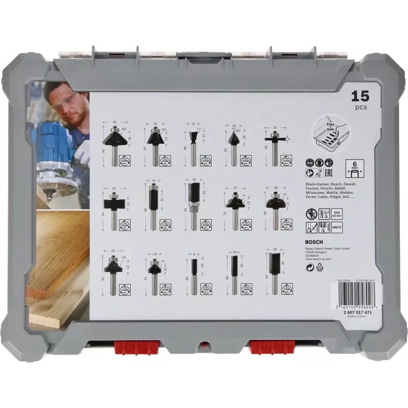 Bosch 2607017473 set de fresas 15 piezas