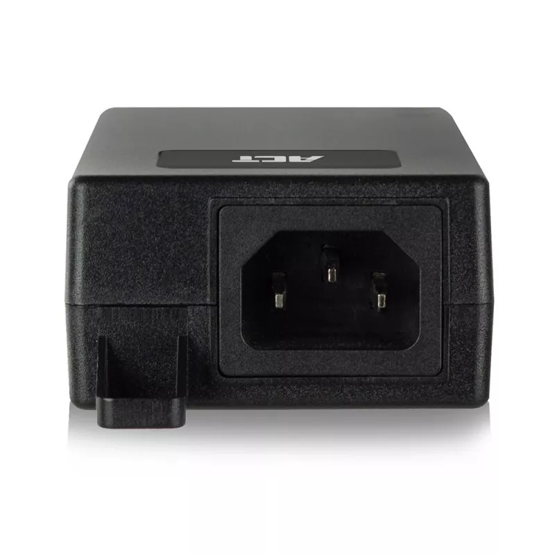 ACT AC4438 inyector PoE+ Gigabit, 10/100/1000 Mbit/s, IEEE 802.3/802.3ab/802.3af/802.3at/802.3u, 30 V, 100-240 V, negro