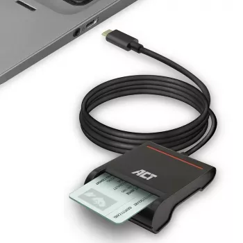 ACT Lector de tarjetas smartcard eID USB-C externo, negro