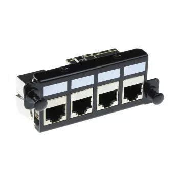 ACT Placa adaptadora para 4 x Keystone FTP, adaptador, negro, 1 ud.
