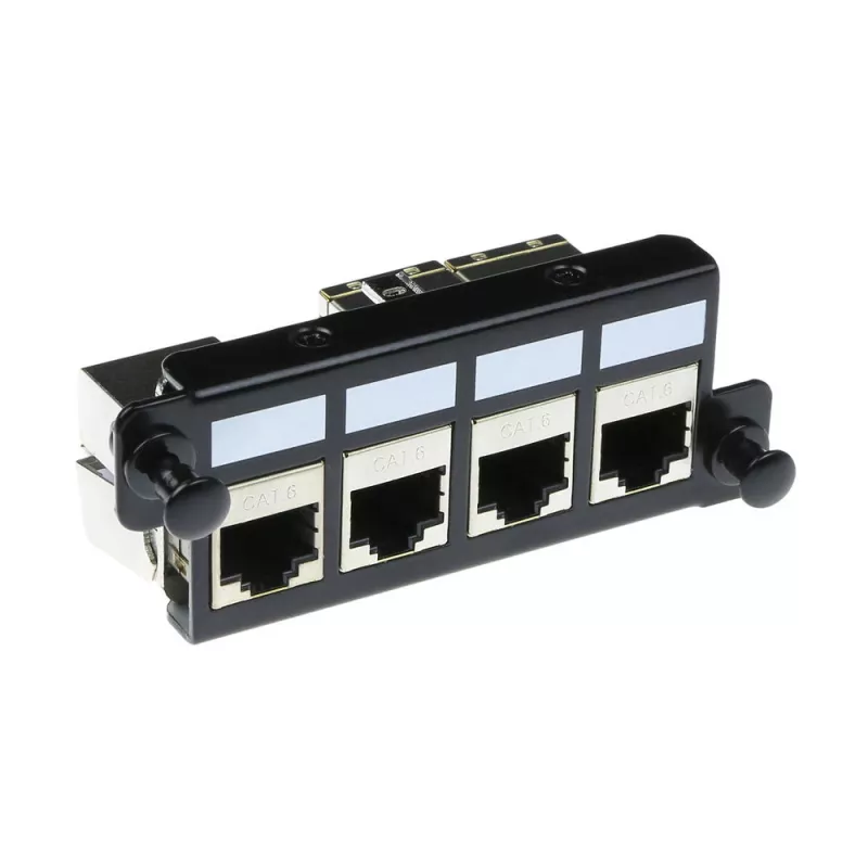 ACT Placa adaptadora para 4 x Keystone FTP, adaptador, negro, 1 ud.