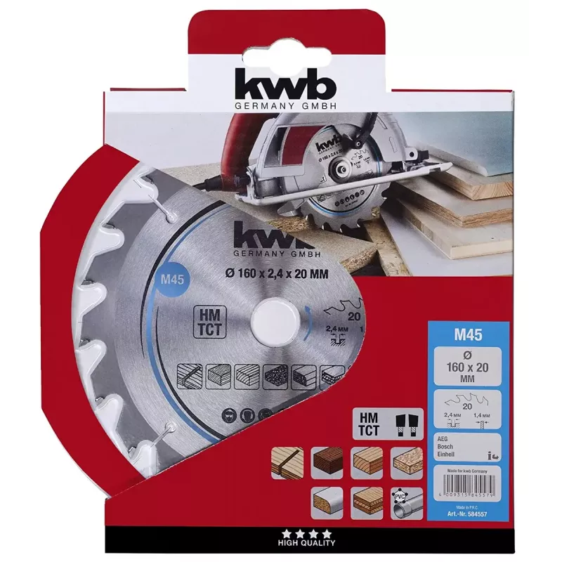 Hoja de sierra circular KWB 584557 con plaquitas de metal duro 1 ud.