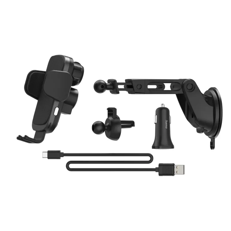 Hama FC10 Motion smartphone negro, metálico mechero de coche carga inalámbrica carga rápida coche