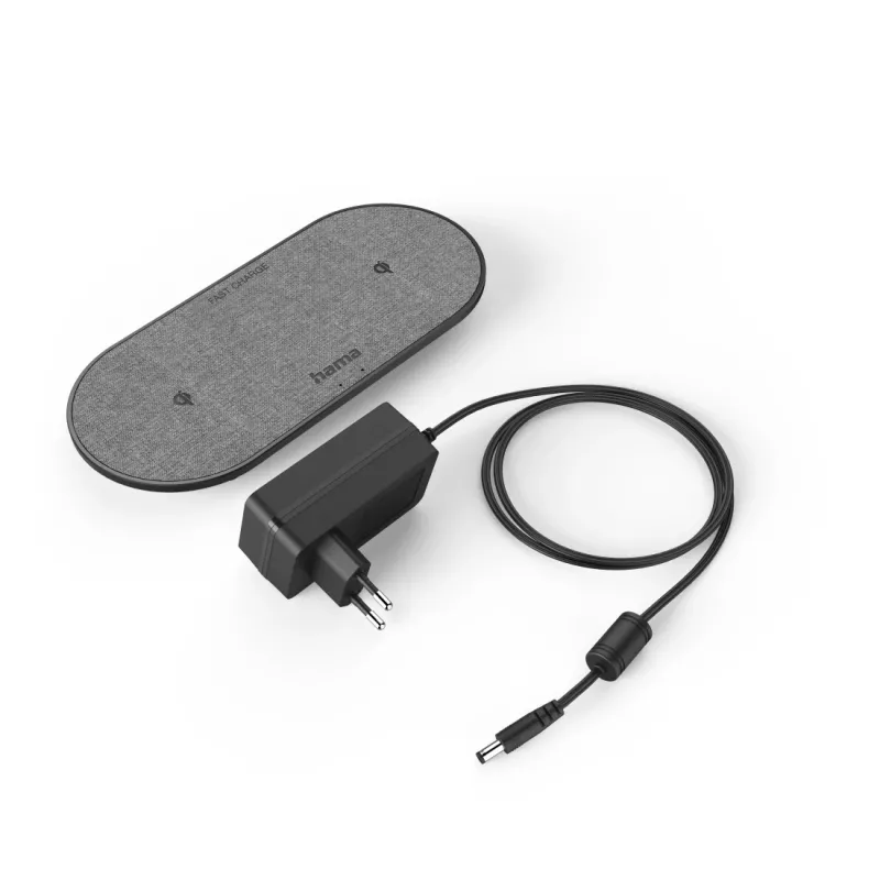 Hama QI-FC10 DUO smartphone negro AC carga inalámbrica carga rápida interior