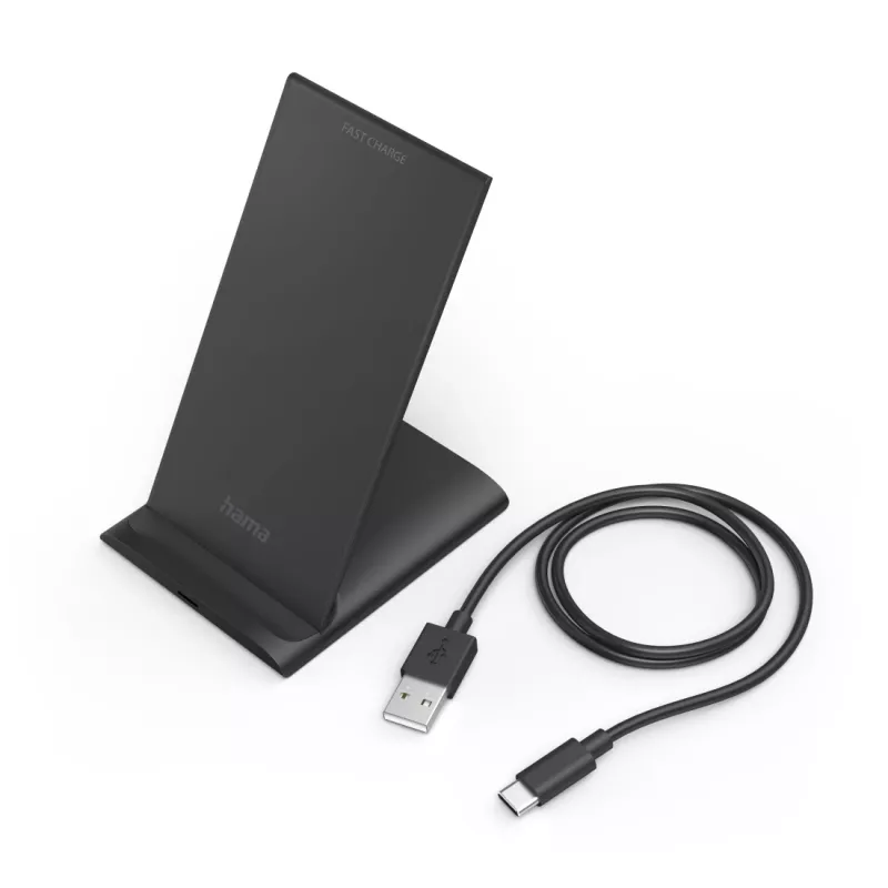 Hama QI-FC10S smartphone negro USB carga inalámbrica carga rápida interior