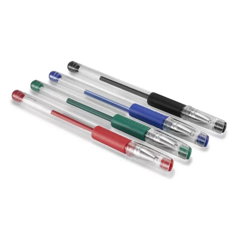 Bolígrafo de gel con capuchón Hama Basic negro, azul, verde, rojo 4 uds.