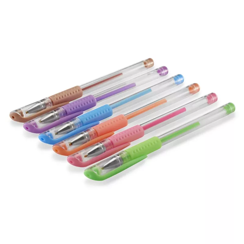 Bolígrafo de gel con capuchón Hama Pastel azul, marrón, verde, naranja, rosa, lila 6 uds.
