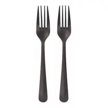 Tenedor desechable Papstar 96526 polipropileno 200 uds. negro 190 mm
