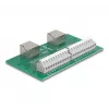DeLOCK RJ50 2 x conector hembra a 2 x borne de conexión con botón a presión para carril DIN