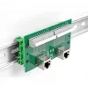 DeLOCK RJ50 2 x conector hembra a 2 x bloque de terminales con botón a presión para carril DIN en ángulo