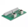 DeLOCK RJ50 2 x conector hembra a 2 x bloque de terminales con botón a presión para carril DIN en ángulo