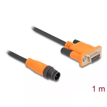 DeLOCK cable M12 CAN-Bus codificado A de 5 polos conector macho a conector hembra D-Sub 9 1 m