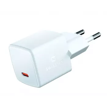SWISSTEN cargador de viaje mini GaN 25W PD USB-C cargador rápido para teléfonos y tablets