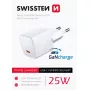 SWISSTEN cargador de viaje mini GaN 25W PD USB-C cargador rápido para teléfonos y tablets