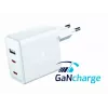 SWISSTEN cargador de viaje GaN 70W 2×USB-C cargador rápido para portátiles y teléfonos