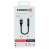 Adaptador de audio SWISSTEN Lightning a jack de 3,5 mm SW-LIGHT-3.5MM-BK, cable 0,15 m, negro
