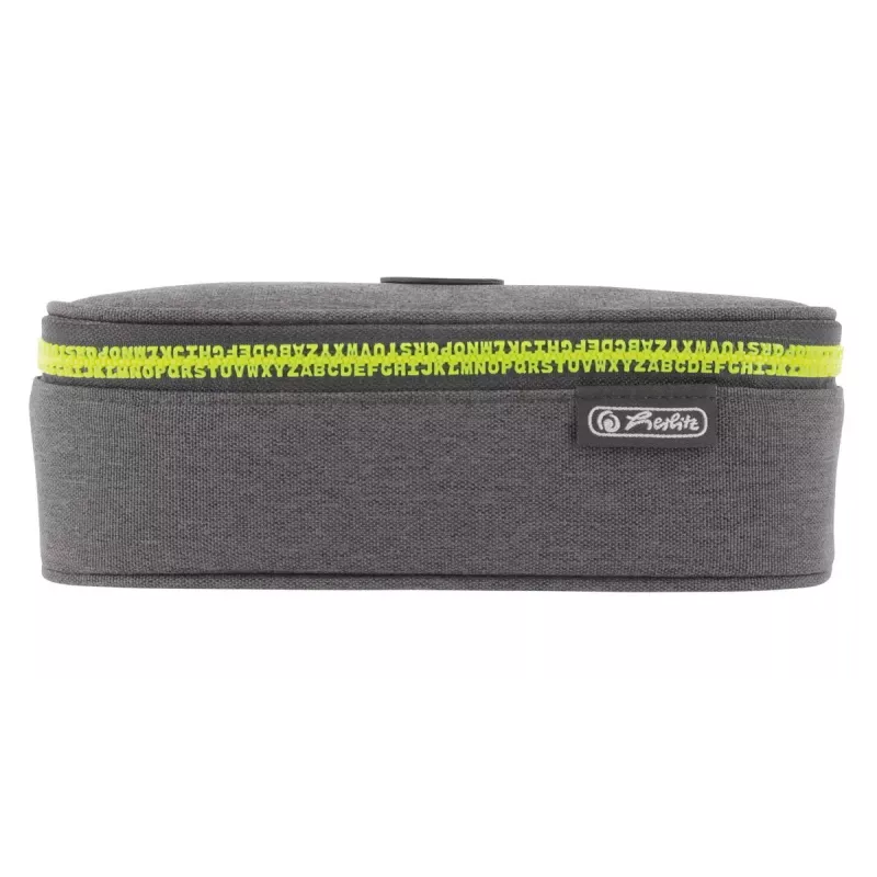 Estuche Herlitz beatBox ABC poliéster gris amarillo 225x120x70mm
