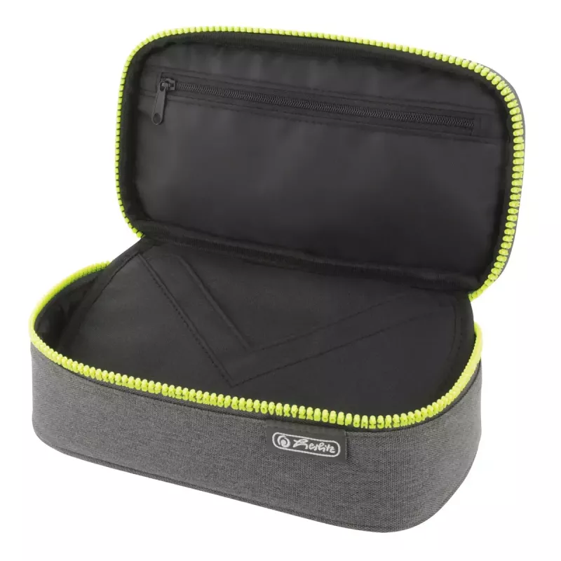 Estuche Herlitz beatBox ABC poliéster gris amarillo 225x120x70mm