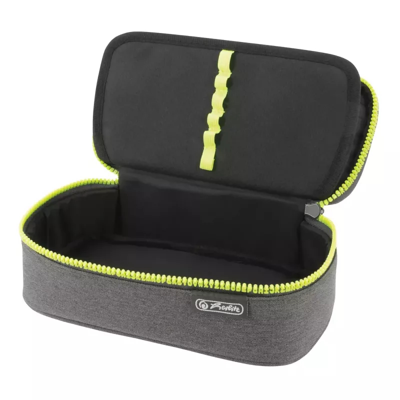 Estuche Herlitz beatBox ABC poliéster gris amarillo 225x120x70mm