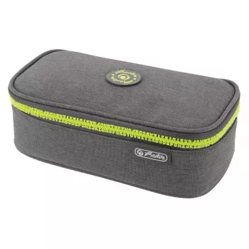 Estuche Herlitz beatBox ABC poliéster gris amarillo 225x120x70mm
