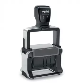 Sello autoentintable de texto/fecha Trodat 5117 — impresión 4 x 46 mm, tamaño 89×52×160 mm