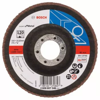 Disco de lijado Bosch X551 Expert for Metal — para acero al carbono, fundición, metal no férreo, 1 ud.