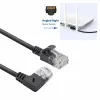 ACT negro 3 metros cable de parcheo U/UTP CAT6A LSZH Slimline con conectores macho RJ45 90° en ángulo a la derecha a recto