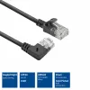 ACT Negro 5 metros Cable de red U/UTP CAT6A LSZH Slimline con conectores RJ45 90° acodado derecha a recto
