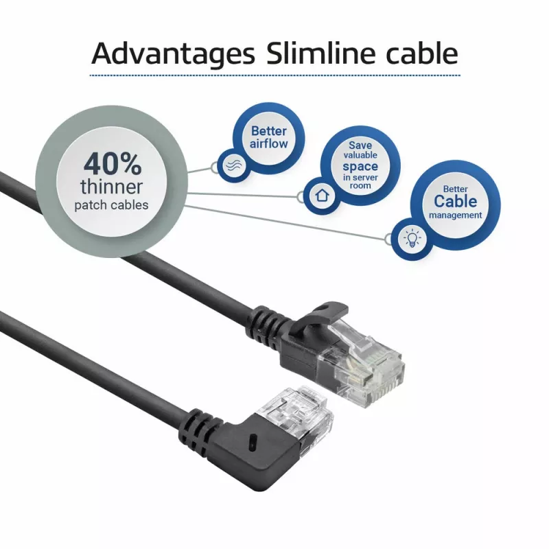 ACT Negro 1,5 metros Cable de red U/UTP CAT6A LSZH Slimline con DC2951