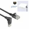 ACT Negro 2 metros Cable de red U/UTP CAT6A LSZH Slimline con conectores RJ45 90° acodado hacia abajo a recto
