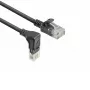 ACT Negro 3 metros Cable de red U/UTP CAT6A LSZH Slimline con conectores RJ45 90° acodado hacia abajo a recto