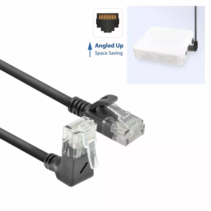 ACT Negro 3 metros Cable de red U/UTP CAT6A LSZH Slimline con RJ45 DC4903