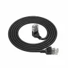 ACT Negro 0,5 metros Cable de red U/UTP CAT6A LSZH Slimline con conectores RJ45 90° acodado hacia arriba a recto