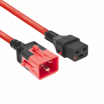ACT Cable de alimentación C19 IEC Lock - C20 IEC Lock Dual Locking rojo 1 m, PC3633