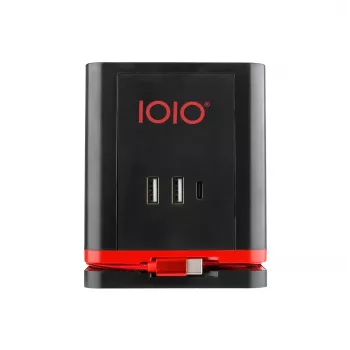 Regleta de enchufes Olympia SW 1000 con 3 tomas, cable de 1,5 m, 230 V, 16 A, negro/rojo