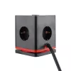 Regleta de enchufes Olympia SW 1000 con 3 tomas, cable de 1,5 m, 230 V, 16 A, negro/rojo