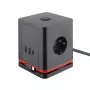 Regleta de enchufes Olympia SW 1000 con 3 tomas, cable de 1,5 m, 230 V, 16 A, negro/rojo