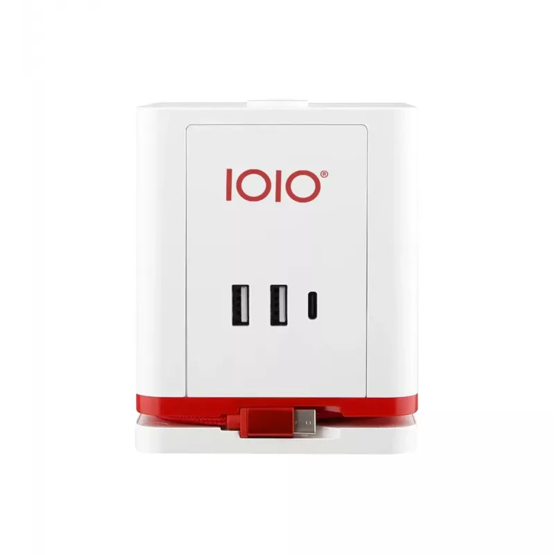 Regleta de enchufes Olympia SW 1000 – 3 tomas AC, cable de 1,5 m, 230 V/16 A, rojo y blanco