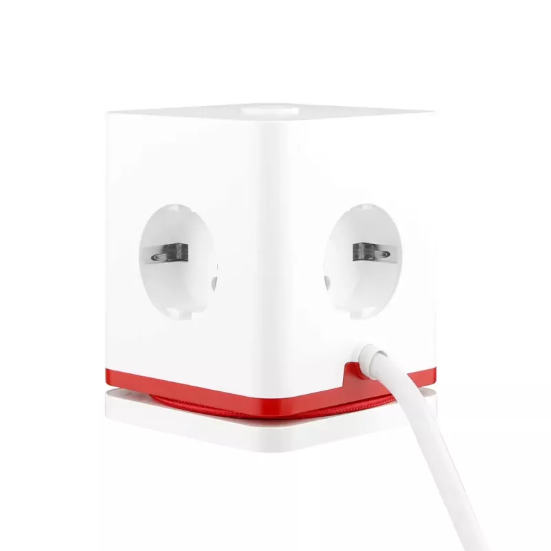 Regleta de enchufes Olympia SW 1000 – 3 tomas AC, cable de 1,5 m, 230 V/16 A, rojo y blanco