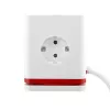 Regleta de enchufes Olympia SW 1000 – 3 tomas AC, cable de 1,5 m, 230 V/16 A, rojo y blanco