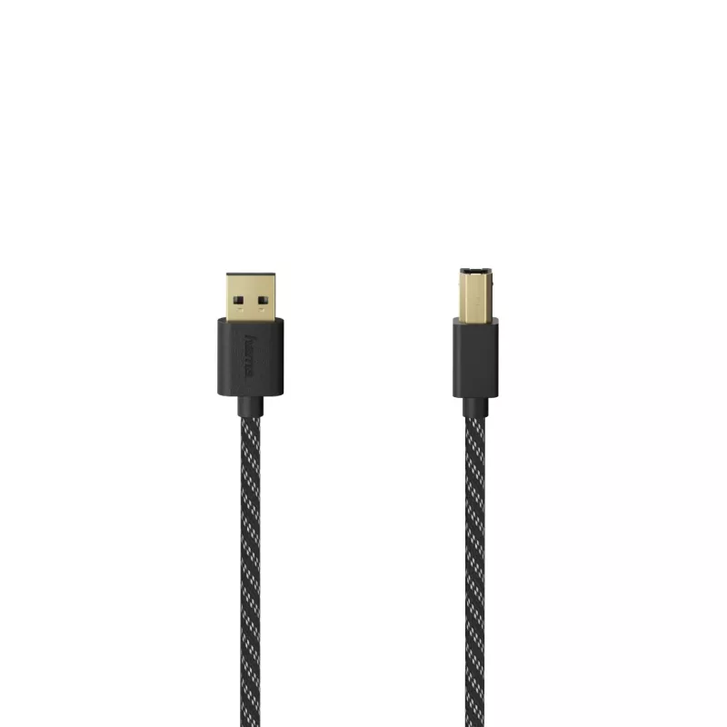 Hama 00201001 Cable USB USB 2.0 1,5 m USB A USB B Negro, plateado