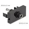 DeLOCK Easy 45 Toma de corriente DC negra conector hembra conector macho 45mm
