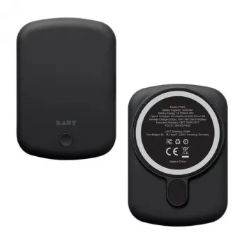 Batería externa LAUT PW02 5000 mAh carga inalámbrica negra
